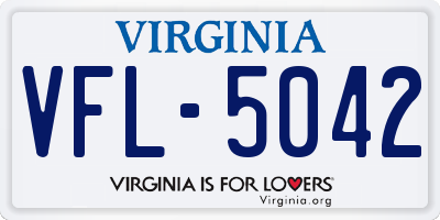VA license plate VFL5042