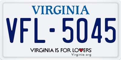 VA license plate VFL5045