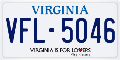 VA license plate VFL5046