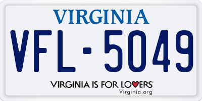 VA license plate VFL5049