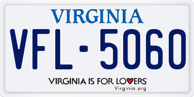 VA license plate VFL5060