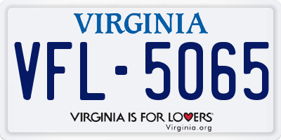VA license plate VFL5065