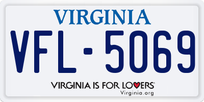 VA license plate VFL5069