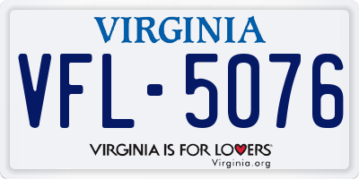 VA license plate VFL5076