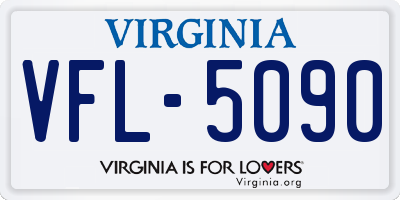 VA license plate VFL5090