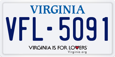 VA license plate VFL5091