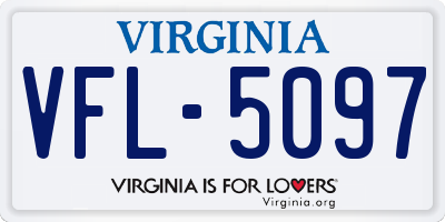 VA license plate VFL5097
