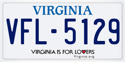 VA license plate VFL5129