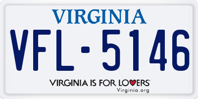 VA license plate VFL5146
