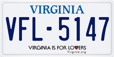 VA license plate VFL5147