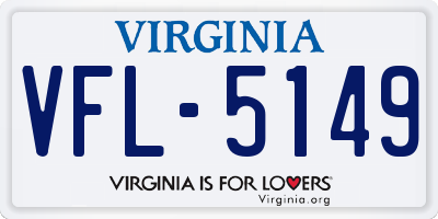 VA license plate VFL5149