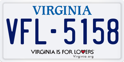 VA license plate VFL5158
