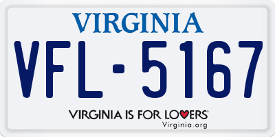 VA license plate VFL5167