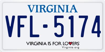 VA license plate VFL5174