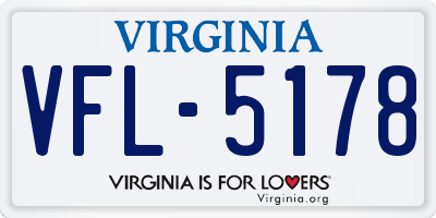 VA license plate VFL5178