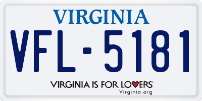VA license plate VFL5181