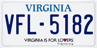 VA license plate VFL5182