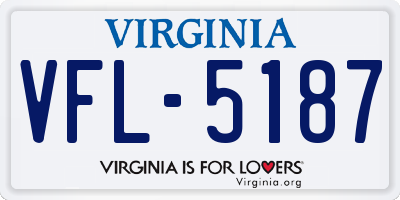 VA license plate VFL5187