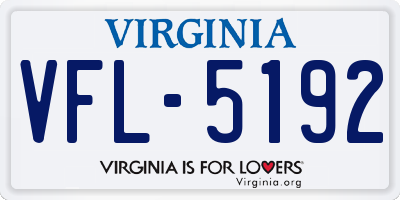 VA license plate VFL5192