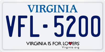 VA license plate VFL5200
