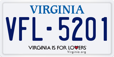 VA license plate VFL5201