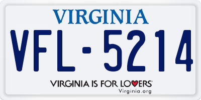 VA license plate VFL5214