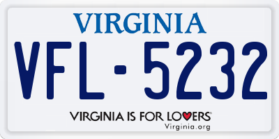 VA license plate VFL5232