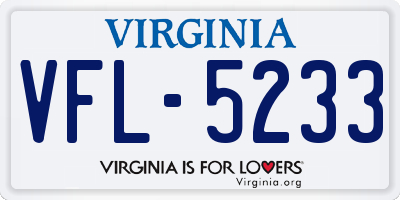 VA license plate VFL5233