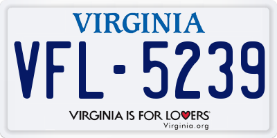 VA license plate VFL5239
