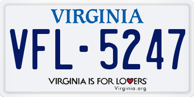 VA license plate VFL5247