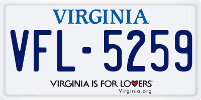 VA license plate VFL5259