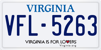 VA license plate VFL5263