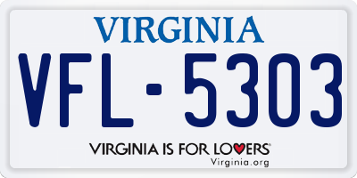VA license plate VFL5303