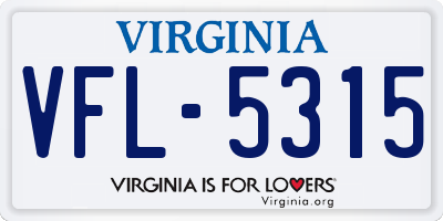 VA license plate VFL5315