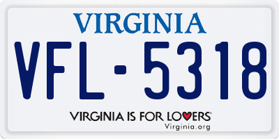 VA license plate VFL5318