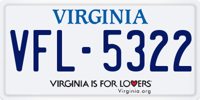VA license plate VFL5322