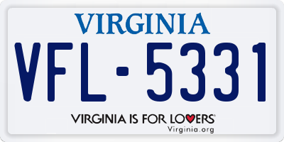 VA license plate VFL5331