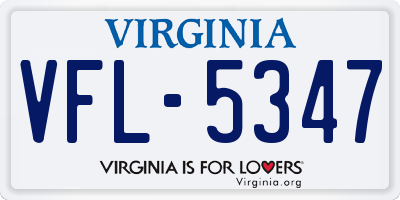 VA license plate VFL5347
