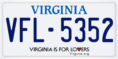 VA license plate VFL5352