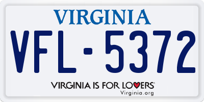 VA license plate VFL5372