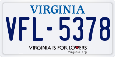 VA license plate VFL5378