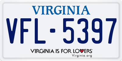 VA license plate VFL5397