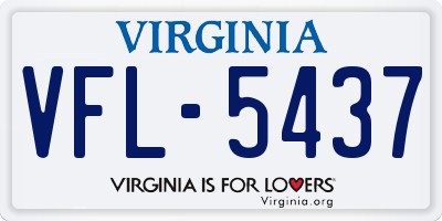 VA license plate VFL5437