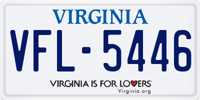 VA license plate VFL5446