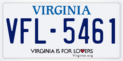 VA license plate VFL5461