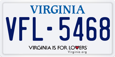 VA license plate VFL5468