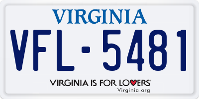 VA license plate VFL5481