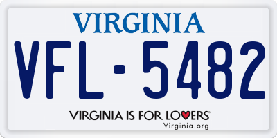 VA license plate VFL5482
