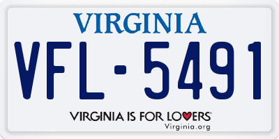 VA license plate VFL5491