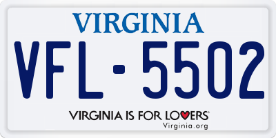VA license plate VFL5502